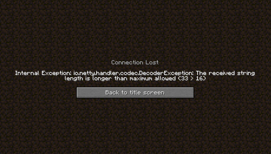 Minecraft io netty handler codec decoderexception