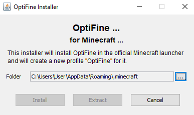 Не устанавливается оптифайн на майнкрафт