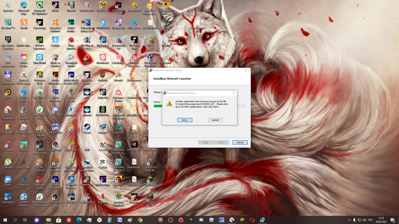 Ошибка в установщике майнкрафта