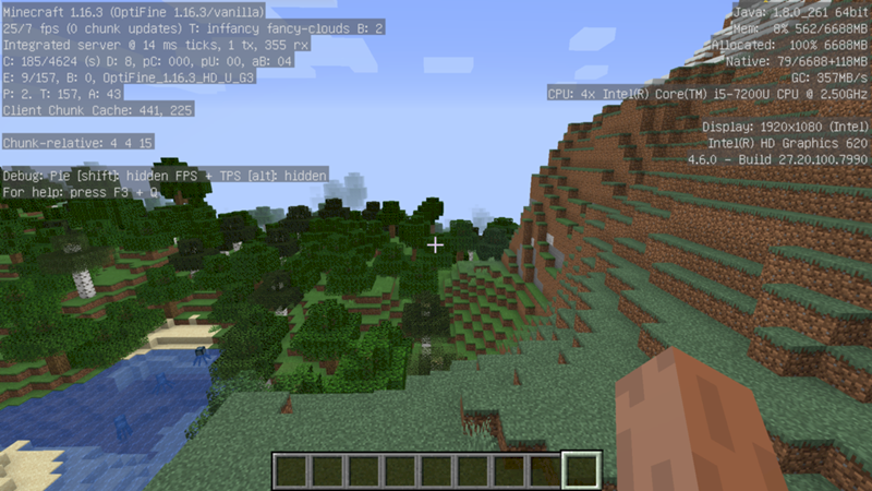 Не отображаются координаты в майнкрафт 1.16.3