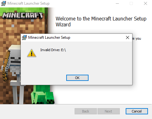 Установщик майнкрафта выдает ошибку