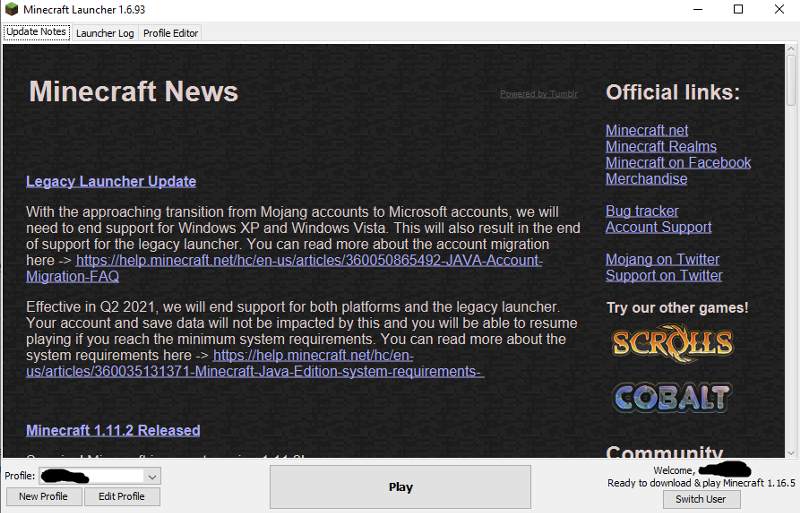 Официальный лаунчер майнкрафт