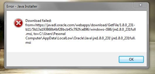 Установка Java для майнкрафта. Проблема при установке
