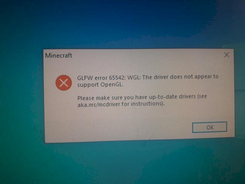 Ошибку выдаёт майнкрафт