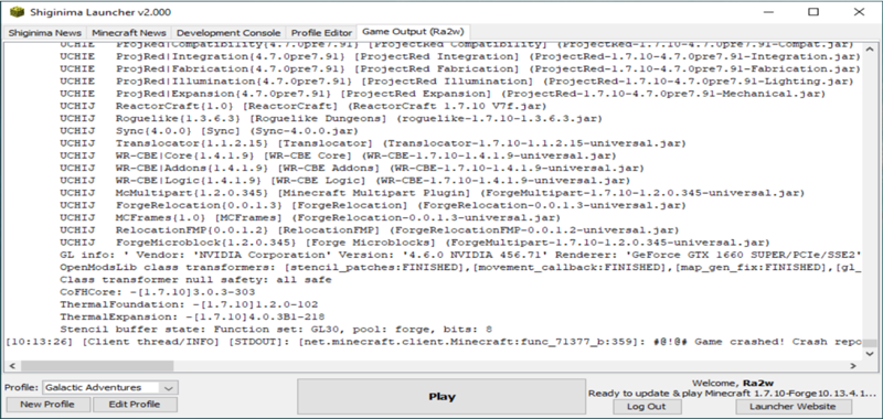 Minecraft краш сборки 1.7.10