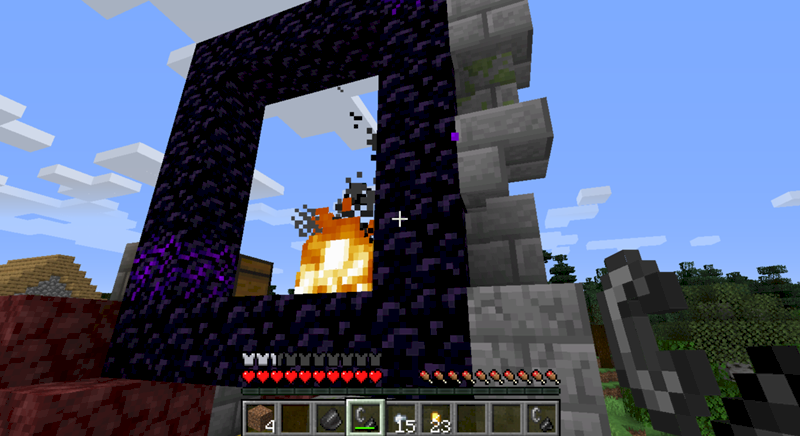 Не получается сделать портал в ад в Minecraft