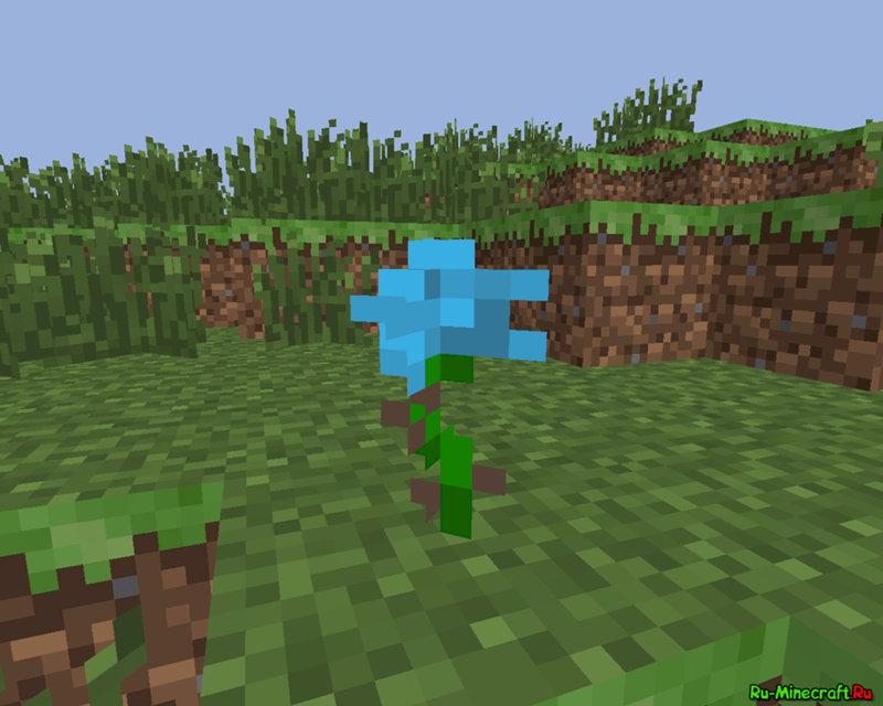На какой версии Minecraft PE была голубая роза
