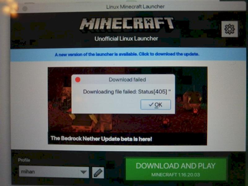 Ошибка при загрузке minecraft bedrock 1.16 на raspberry pi