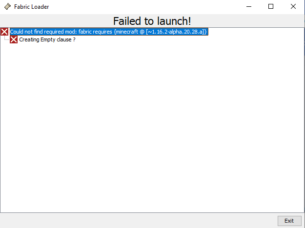 Не работает fabric для майнкрафта