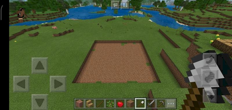 Я зашла в Minecraft PE вышла из дома повернулась, а на той территории которую я специально разравнивала появился квадрат