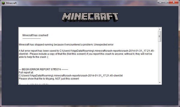 Почему при запуске игры Minecraft выдает ошибку