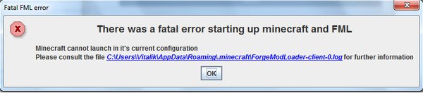 Почему выскакивает ошибка при установки Foge на Minecraft 1 5 2