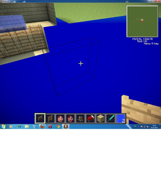Почему после удаления или создания блоков в minecraft пол мира становится синим